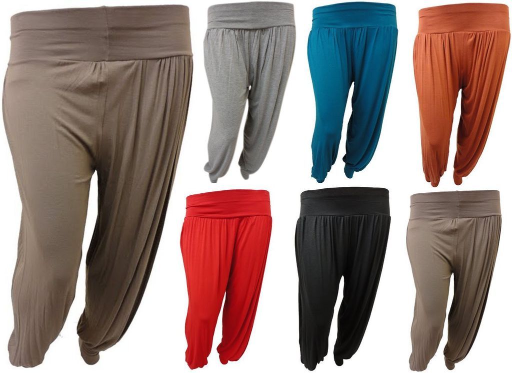 SIZE PLAIN FULL HAREM TROUSERS ALI BABA HAREEM PANTS LEGGINGS 16 26