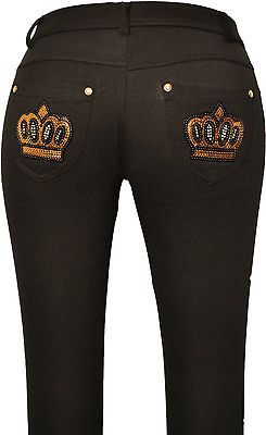 PLUS SIZES LADIES WOMENS GOLD BLACK SKINNY JEANS JEGGINGS LEGGINGS