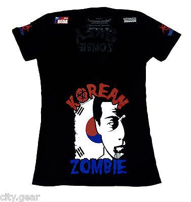 TRAUMMA COMBAT WOMENS KOREAN ZOMBIE V NECK SHIRT BLK SIZES XS, S, M