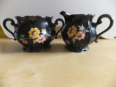 Waldershof Bavaria Germany FEINSILBER Creamer and Sugar Flowers Bowl