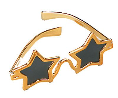 Gold Star Elton John Sunglasses Glasses Fancy Dress Accessory