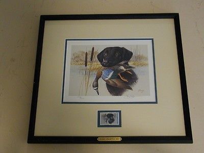 DUCKS UNLIMITED 1991 STAMP PRINT SCARCE BLACK LAB