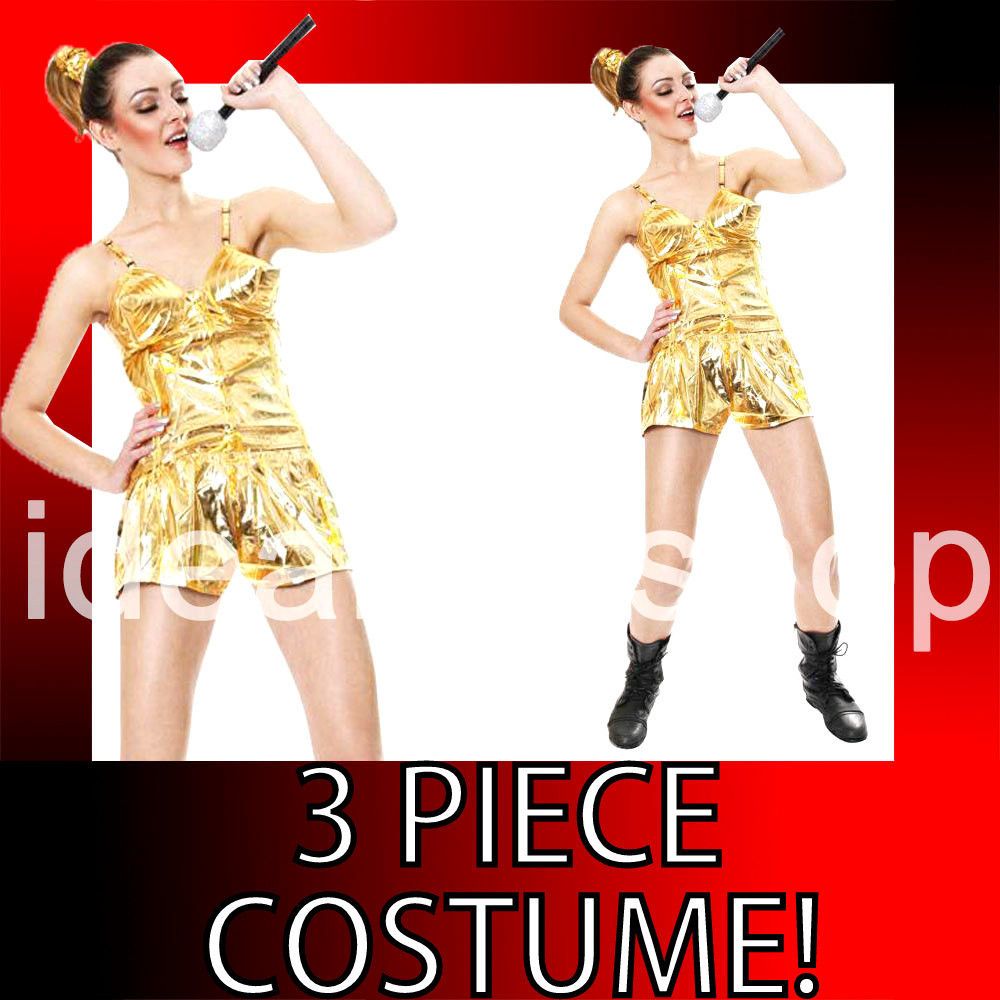 80s QUEEN OF POP CONE BRA WOMENS FANCY DRESS COSTUME