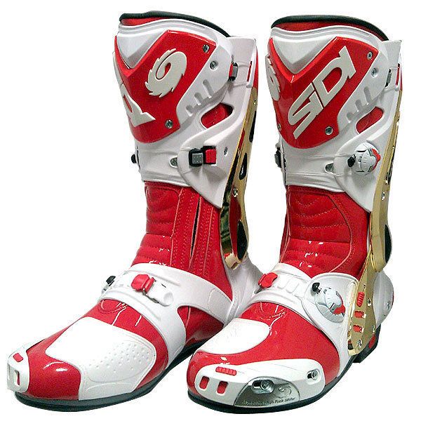 Vortice Motorcycle Boots Westby Replica Red White Gold Size 45 / 11 US