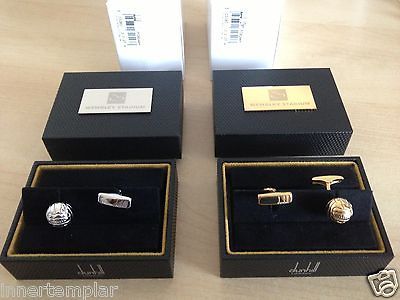 BNIB ALFRED DUNHILL GOLD 925 VERMEIL FOOTBALL CUFFLINKS * CUP FINAL