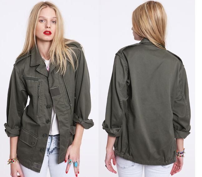 ARMY VINTAGE SHIRT JACKET F2 KHAKI LADIES WOMENS ♥ 6 8 10 12 14 16