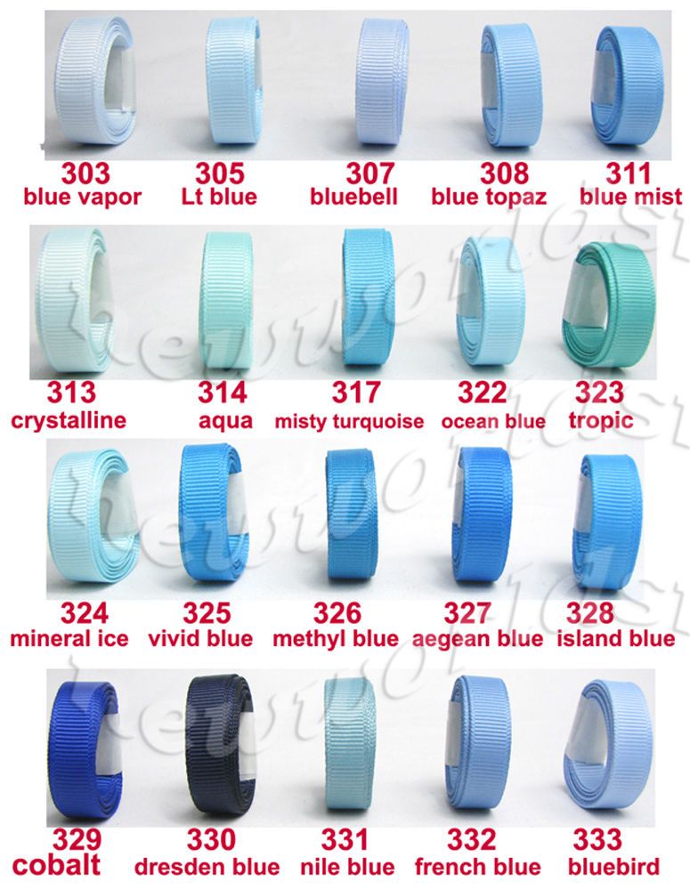 3mm 6mm 9mm Wholesale Roll Aqua Blue Grosgrain Ribbon 1/8 1/4 3/8inch