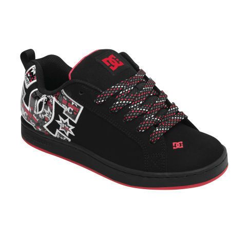 WOMENS DC COURT GRAFFIK SE SKATE SHOES BLACK/PINK/BLA CK (KPK)