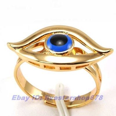 EVIL EYE 18K ROSE GOLD GP RING size 7,7.5,8,8.5,9 UK N,O,P,Q,R SOLID