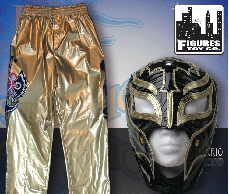 WWE Rey Mysterio Black & Gold Rep Kid Size Mask & Pants