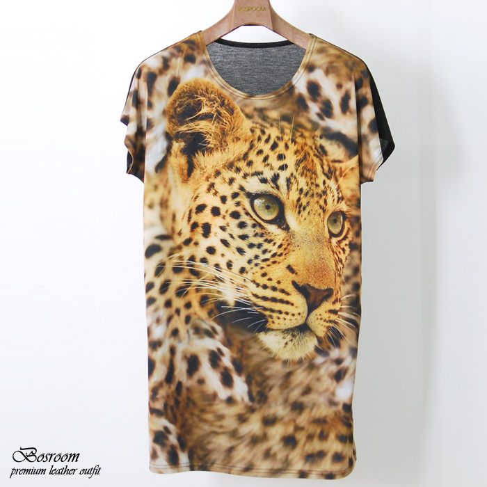 Unisex Womens Mens animal babe leopard printed graphic t shirt long