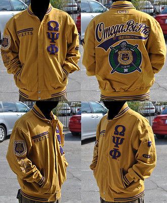 Omega Psi Phi Divine 9 S5 Mens Letterman Twill Jacket