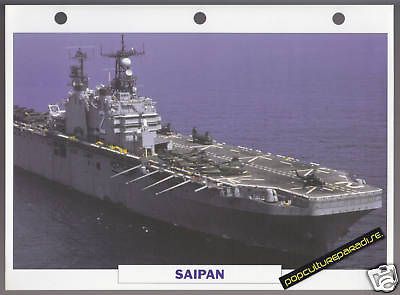 USS SAIPAN 1974 Landing Ship PICTURE DATA SPEC SHEET