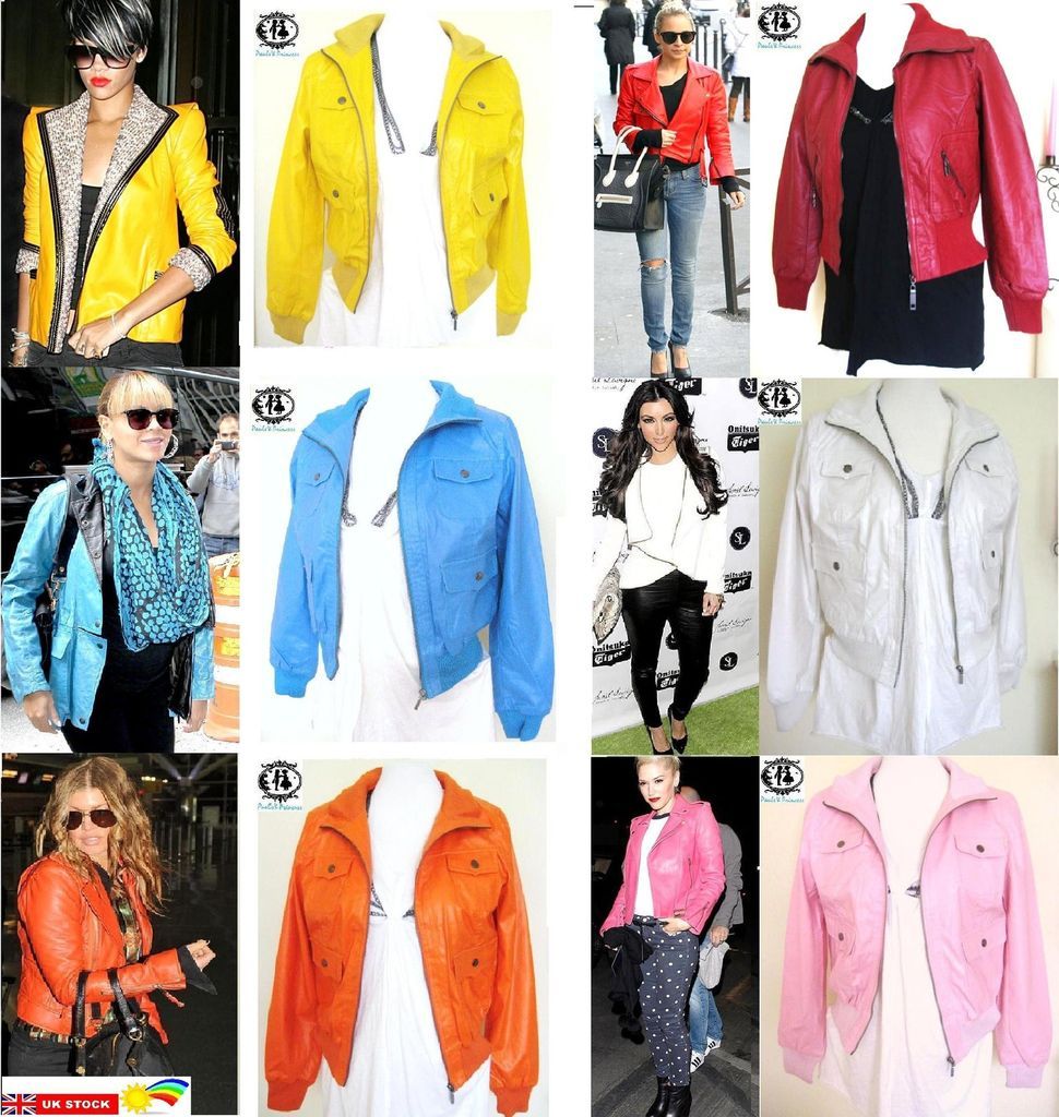 COLOURS LEATHER JACKET WOMAN BOMBER BLAZER COAT BOUTIQUE TOP CARDI