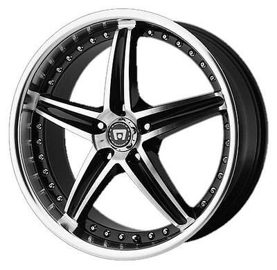 MOTEGI MR107 5X4.5 RSX MDX MUSTANG S2000 CR V M45 BLACK WHEELS RIMS