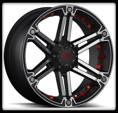 TUFF T01 BLACK RIMS W/ LT33X12.50X20 FEDERAL COURAGIA MT WHEELS TIRES