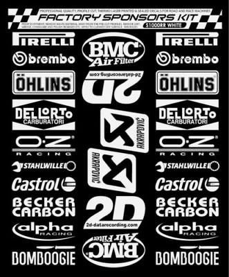 BMW S1000RR SPONSORs DECALS/STICKER S IN WHITE BMW S1000RR STICKERS