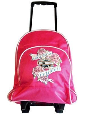 Harley Davidson Girls Kids Rolling Backpack Tote School Supplies NWT