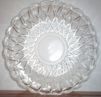 VINTAGE Indiana Crystal PRETZEL Glass 7 1/4 SHALLOW SOUP BOWL / DISH