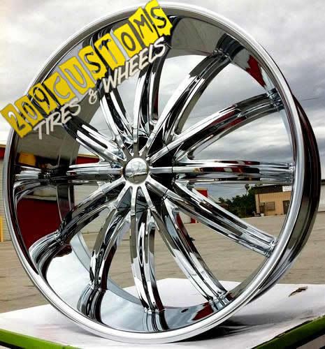 Rims Wheels Tires Chrome PW28 6x139 7 Escalade 2007 2008 2009 2010