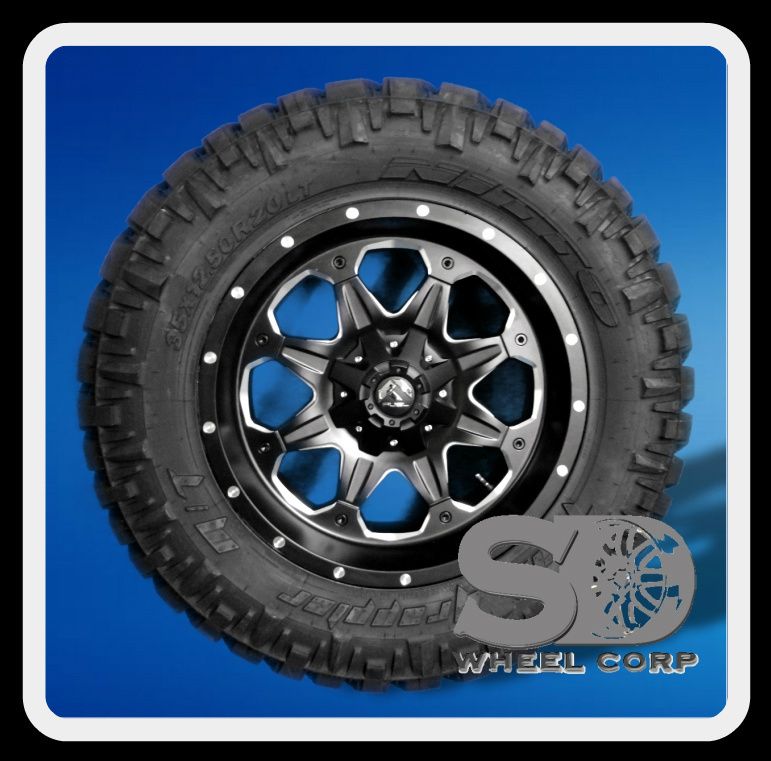 20 FUEL OFF ROAD BOOST BLACK RIMS & 35X12.50X20 NITTO TRAIL GRAPPLER