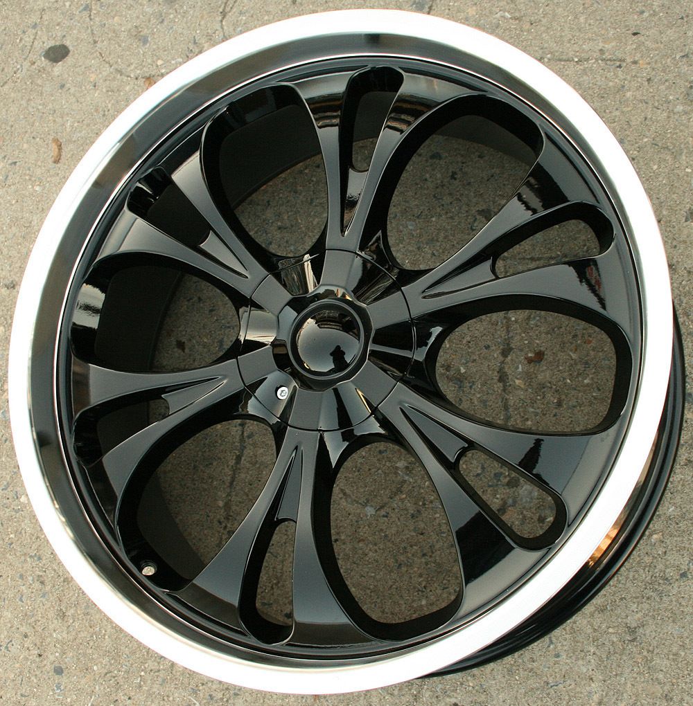 Milano 722 24 Black Rims Wheels VW Touareg 03 Up 24 x 10 5H 25