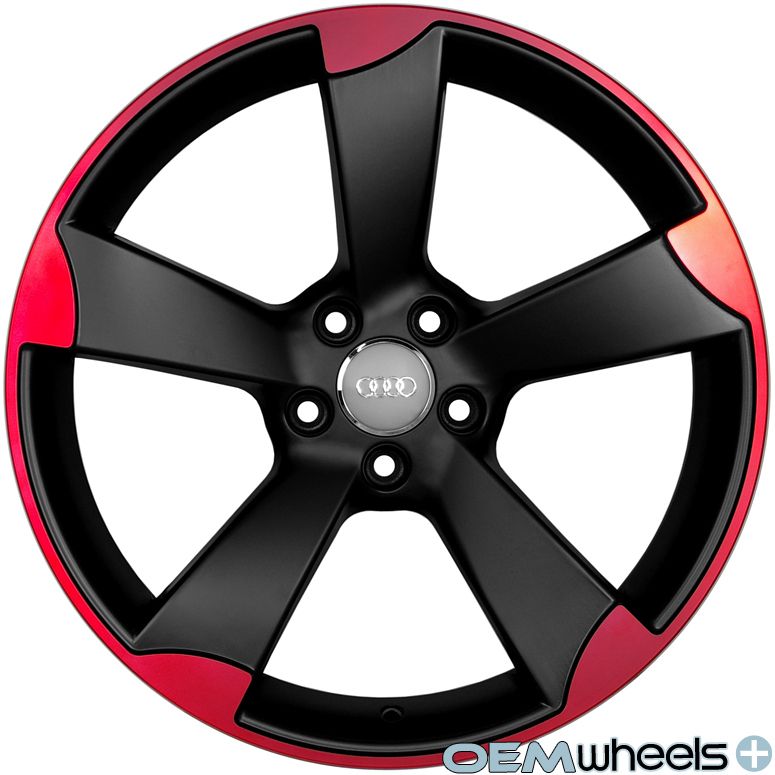  BLACK RED WHEELS FITS VW GOLF R R32 GTI JETTA MK5 MKV MK6 MKVI RIMS