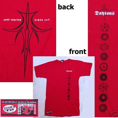 Dayton Wire Wheels Rims Image Red T Shirt 5XL Extra Tall New
