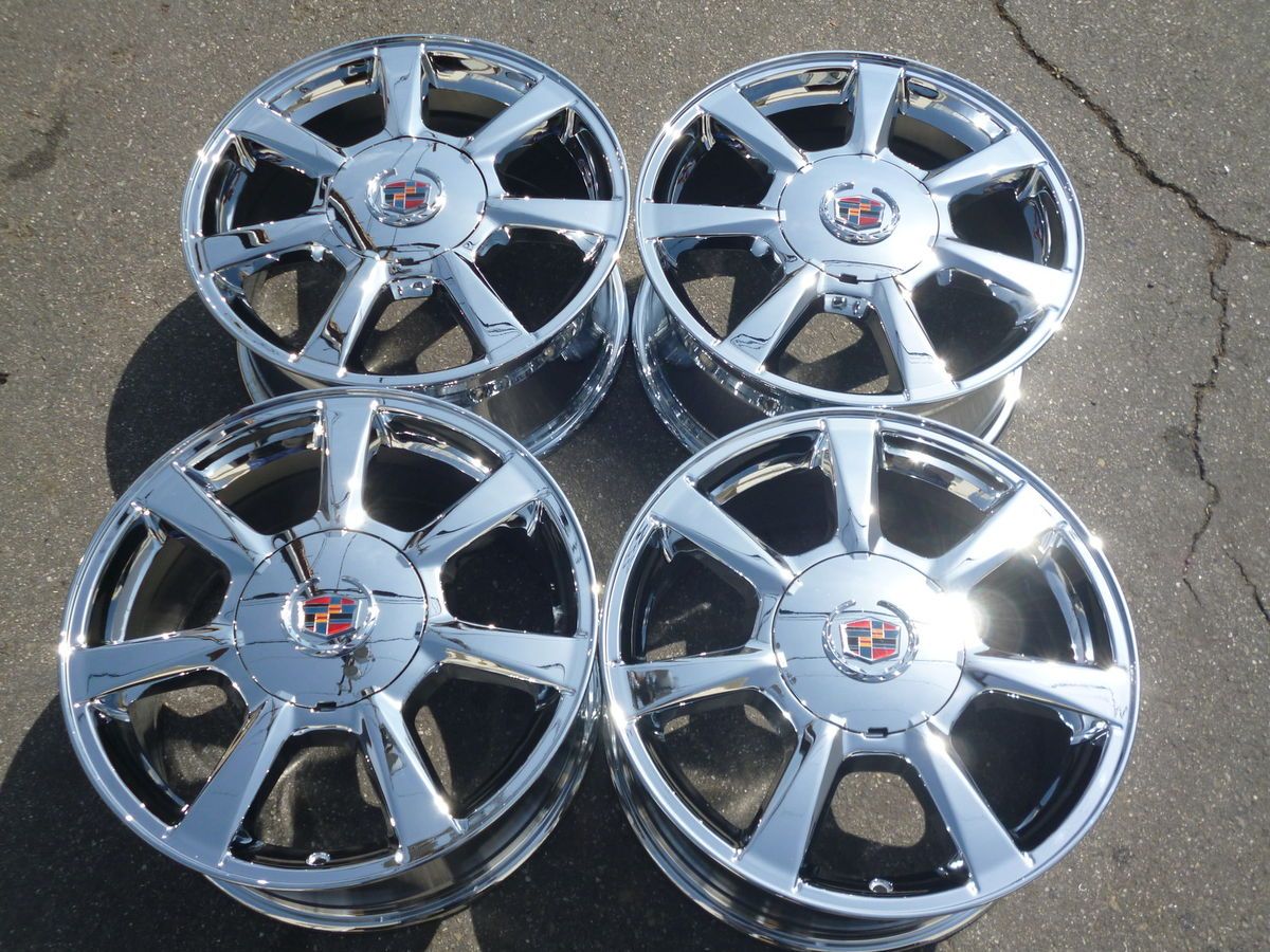 17 Cadillac cts Wheels Rims New Chrome Set with Caps 5x120 Factory