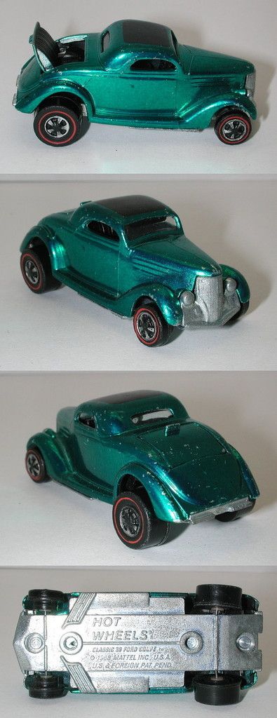 Redline Hotwheels 1969 Aqua 36 Ford Coupe