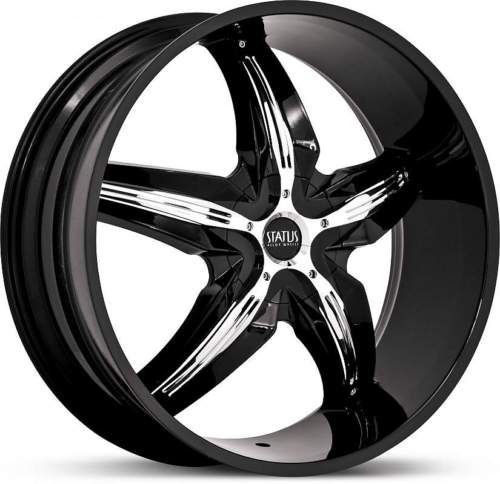 20 x7 5 Status Dystany S822 Black w Chrome Wheels Rims