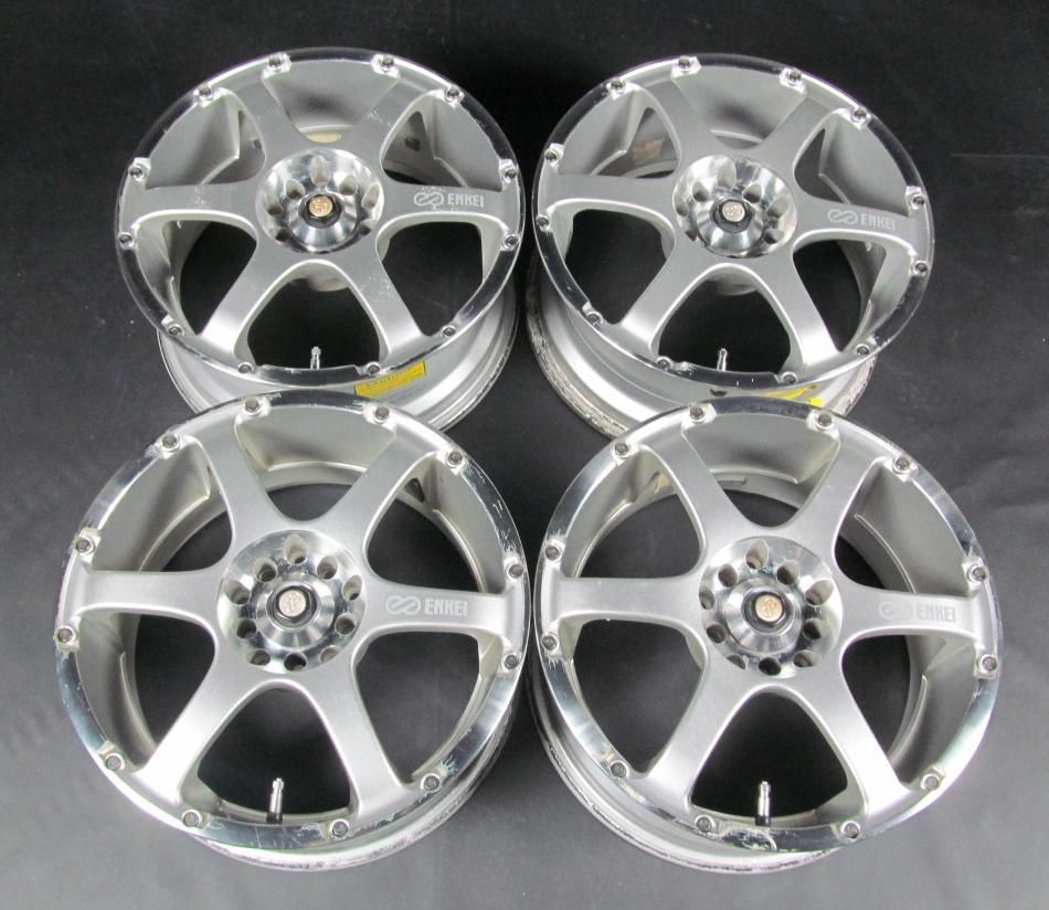 Set of 4 Enkei Rims RS6 16x7 5x100 114 Center Cap No Lugnuts