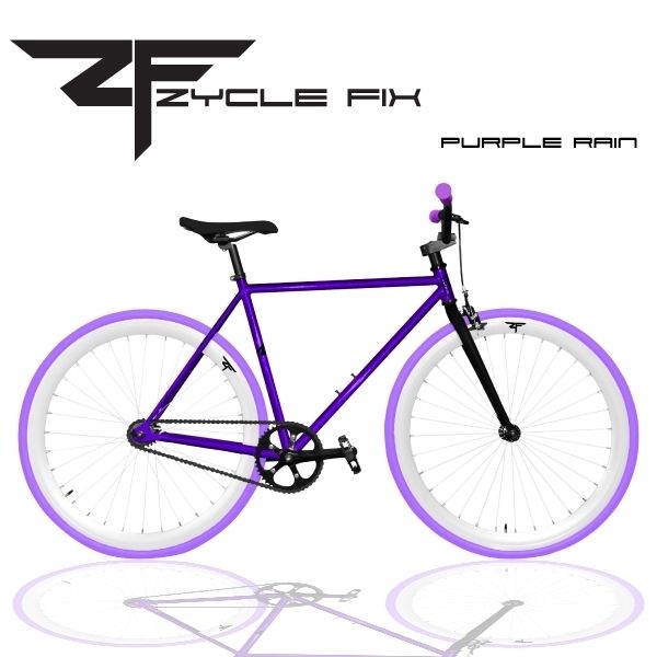 Fixie Bike Track Bicycle 48 52 56 cm w Deep Rims Purple Rain