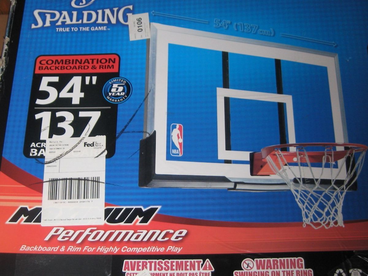 Spalding 54 inch Backboard and Rim Acrylic Backboard