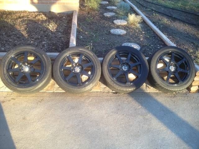 15 16 inch Wheels Tires Black Drag Falken Great Condition MR2 Spyder