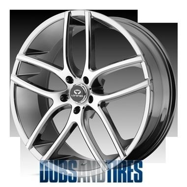 Lorenzo WL 35 WL035 PVD Chrome 22x9 Wheels Rims 5x115 Et 15