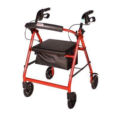 Aluminum Rollator Rolling Walker Folding Seat Wheels R