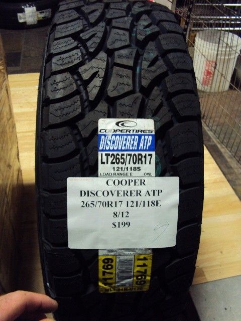 Cooper Discoverer ATP 265 70R17 121 118E Brand New Tire