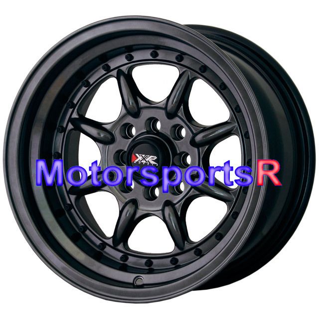  002 C Black Wheels Rims Deep Step Lip Stance 4x100 98 Honda Civic SI