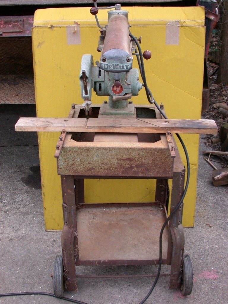 de Walt 9 Radial Arm Saw Model MBF 110 Volts Cart with Wheels