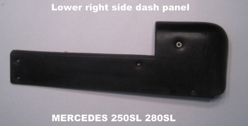 Mercedes 250SL 280SL 113 Pagoda Lower Right Dash Pad BK