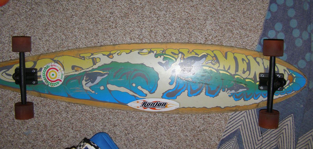  Pintail Longboard Skateboard Surf style 46x9 75 Soft rubber wheels