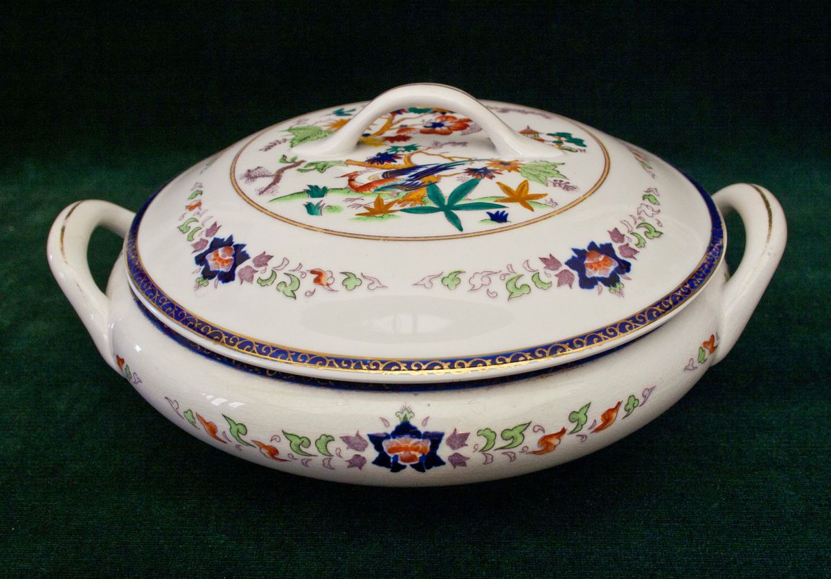 Vintage   Double Phoenix Nikko Ironstone Covered Tureen 11in.   Japan