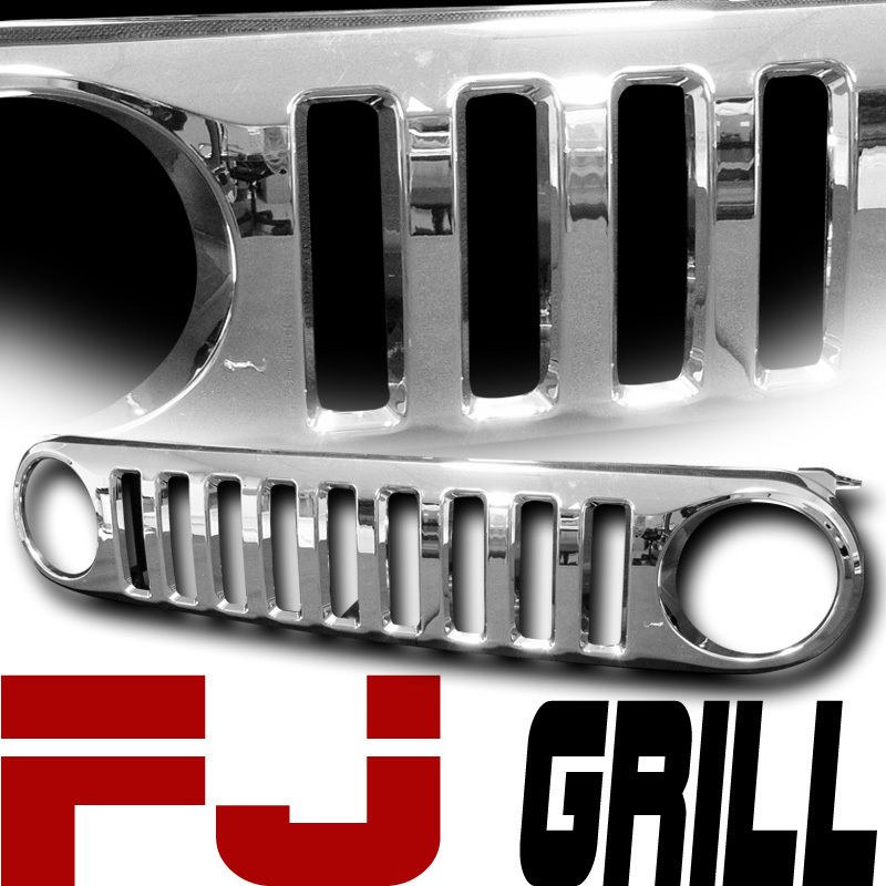 CHROME VERTICAL STYLE FRONT HOOD BUMPER GRILL GRILLE 07 11 TOYOTA FJ