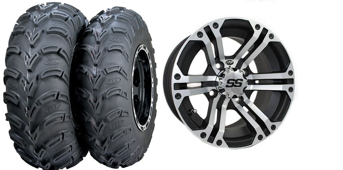 Force 650i 750 750i ITP SS212 Wheels 25 Mud Lite Tires Kit