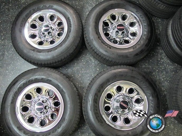 Denali Sierra Factory 17 Chrome Steel Wheels Tires Rims OEM Silverado