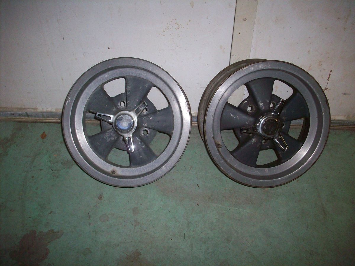 Vintage 1960s Cragar G T 14 x 6 Mag Wheels Pair Chevy II Camaro