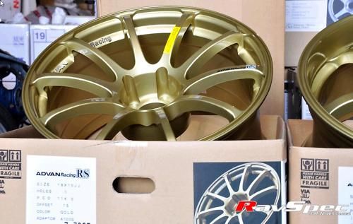 Advan RS JDM Tuning Wheels 18x10 0 15mm 5x114 Gold EVO x and GTR