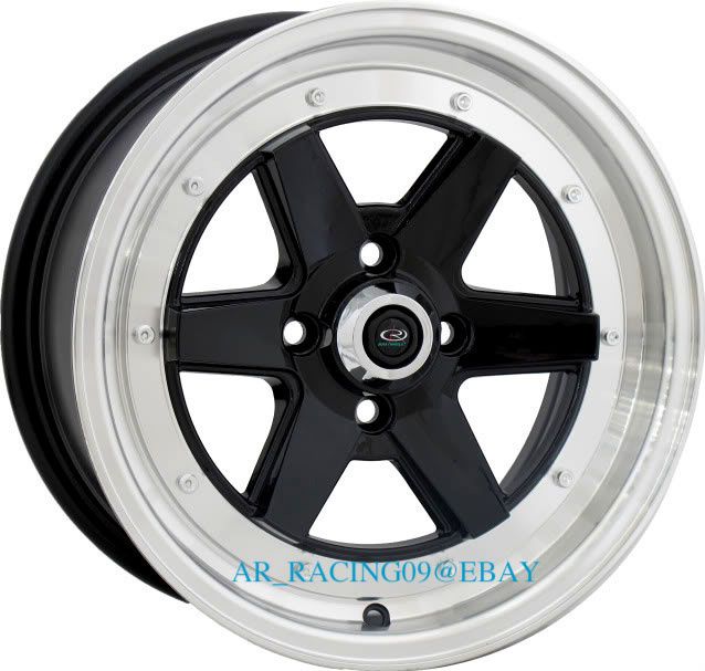 15 Rota Rims CK Racing Black Civic Integra Del Sol Fit