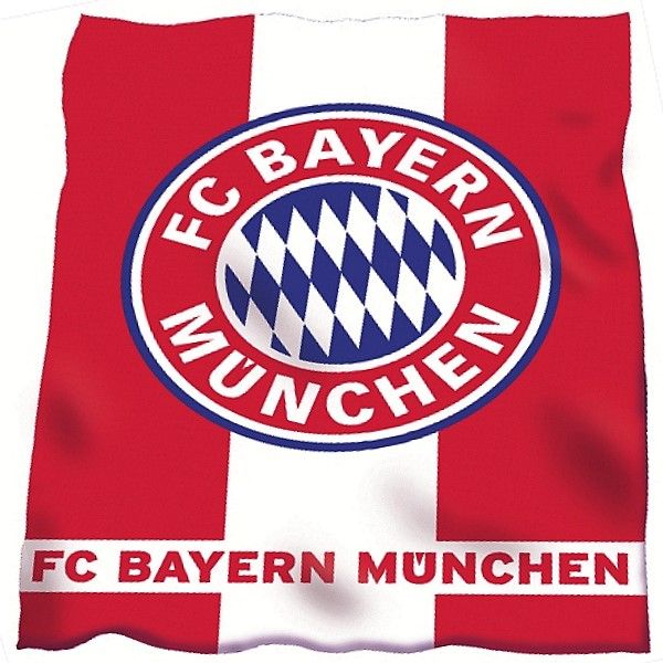 BAYERN MÜNCHEN KUSCHELDECKE WAPPEN STREIFEN 140x200